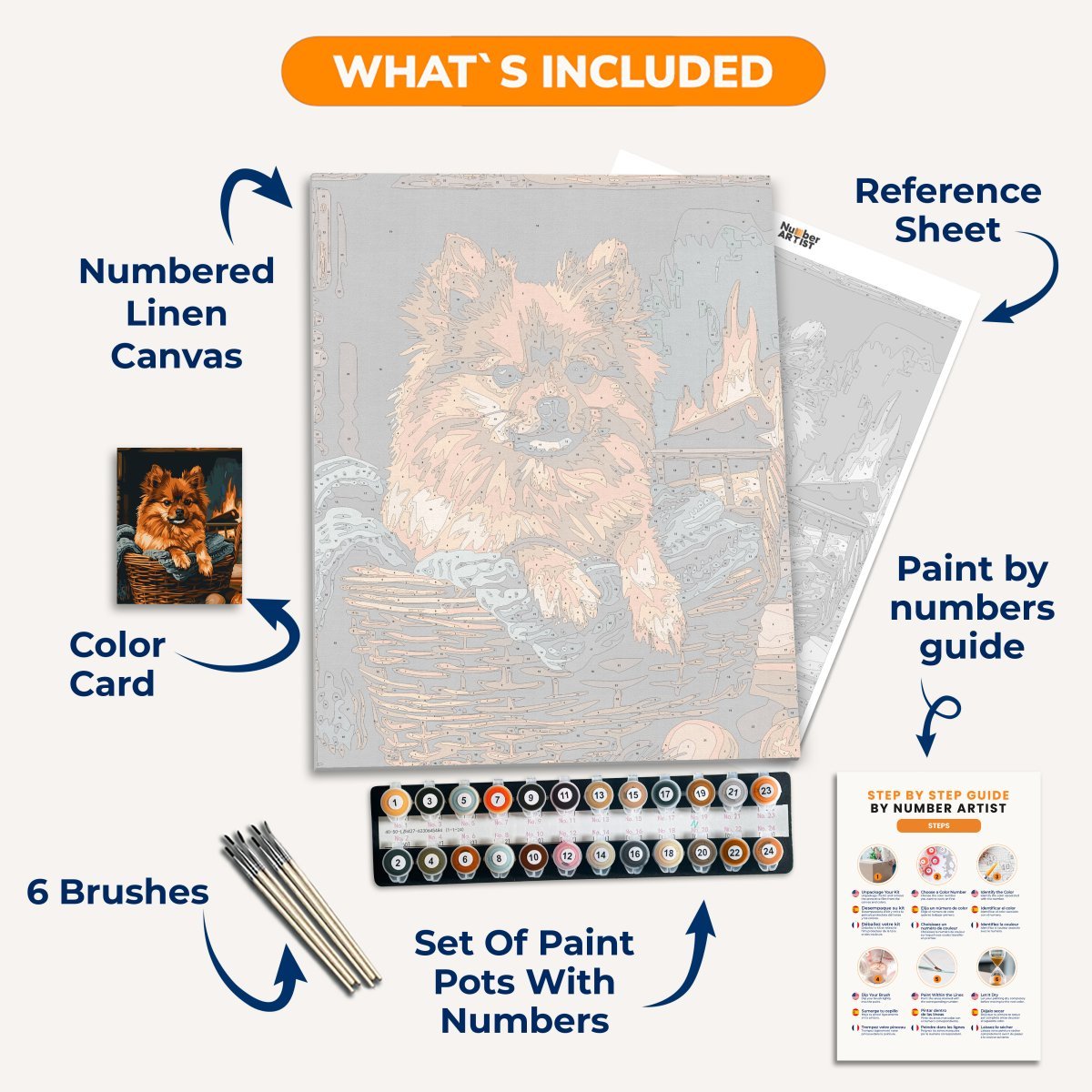 Basket Spitz - Number Artist Diamond Painting Kits