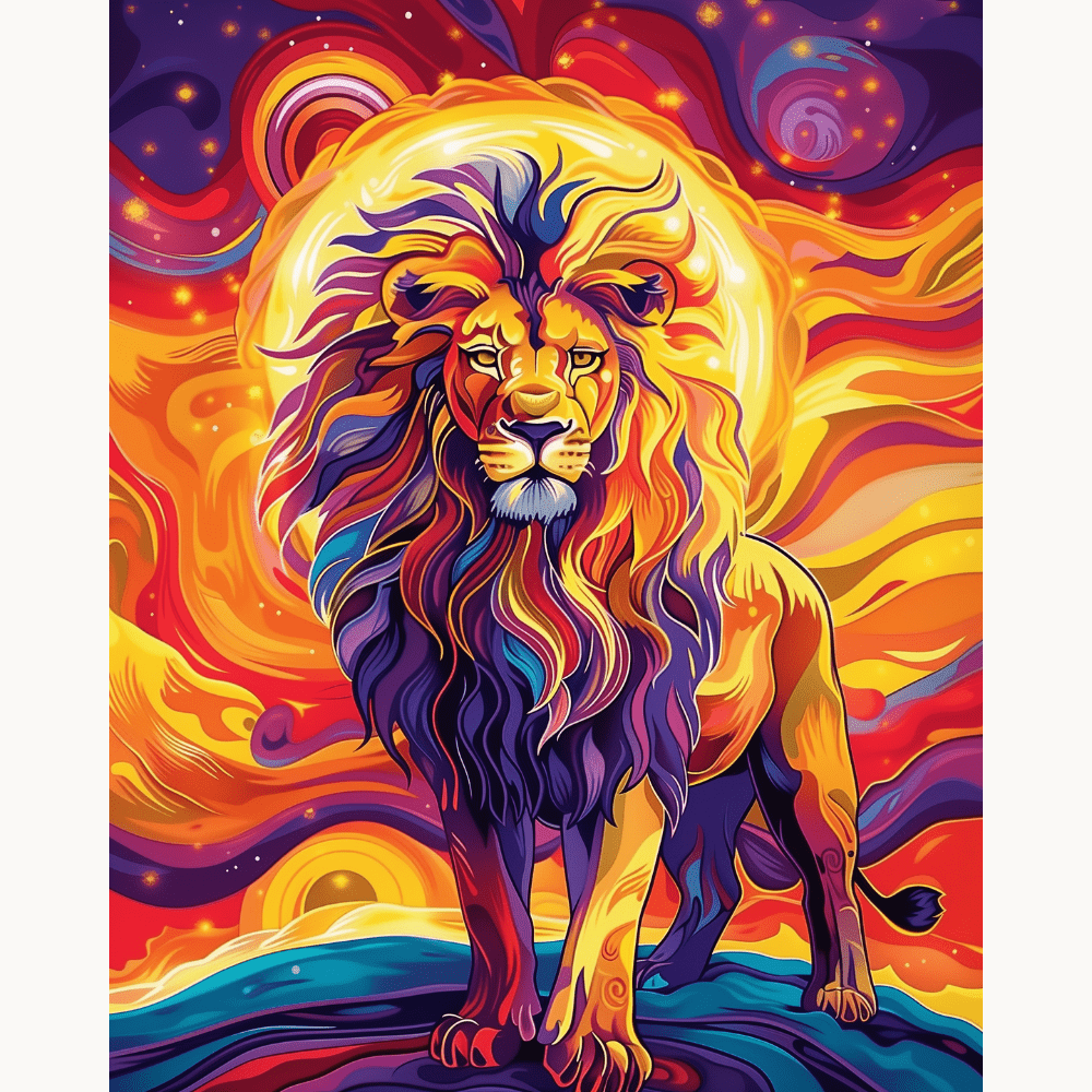 Blazing Sun Lion - Number Artist Paint By Numbers Kits