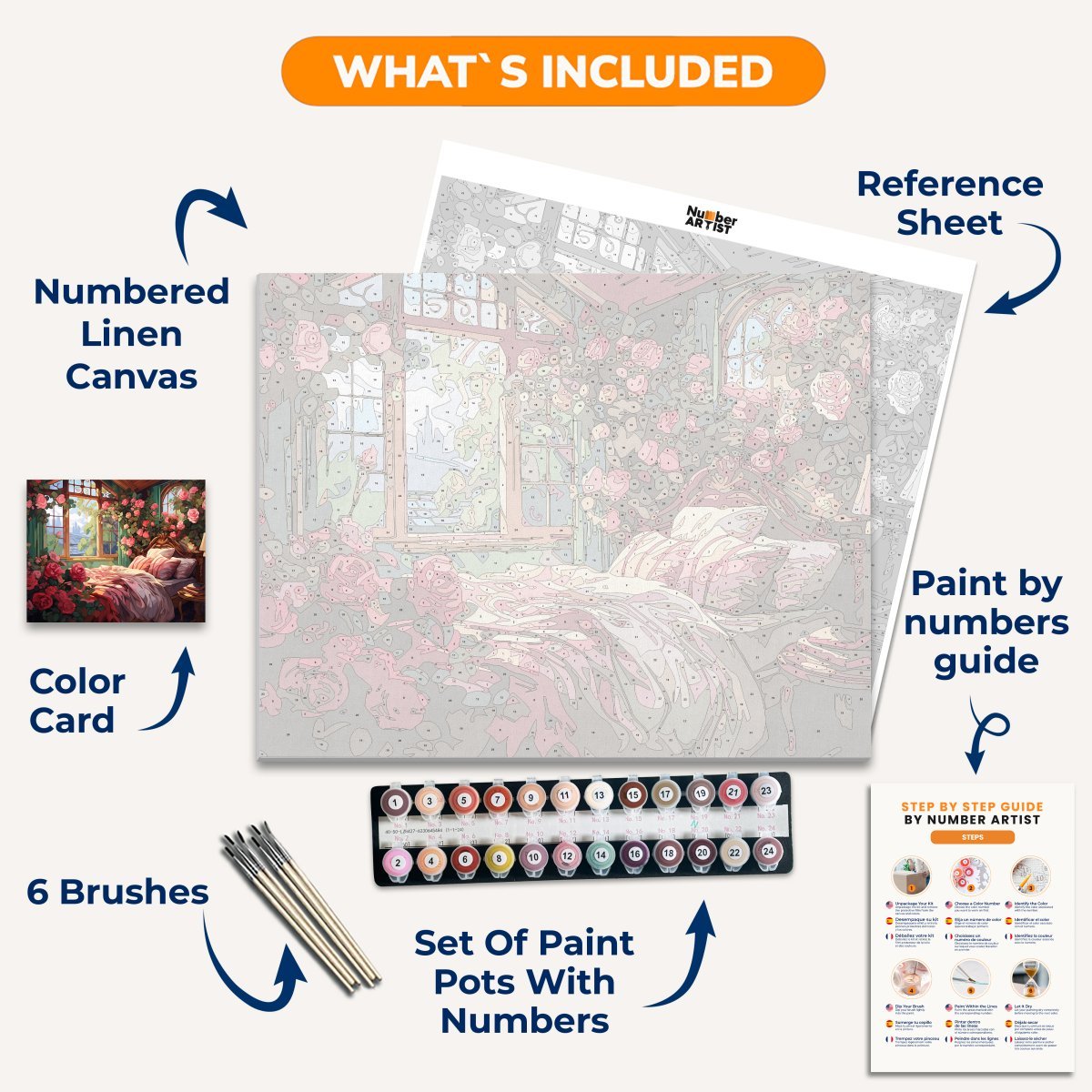 Blooming Rose Bedroom - Number Artist Diamond Painting Kits