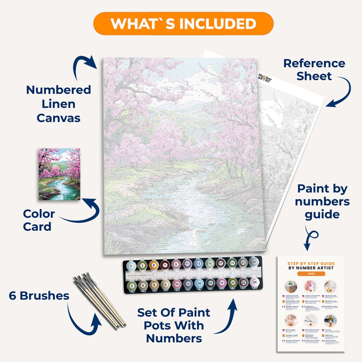 Blossom River Trail - Number Artist Diamond Painting Kits