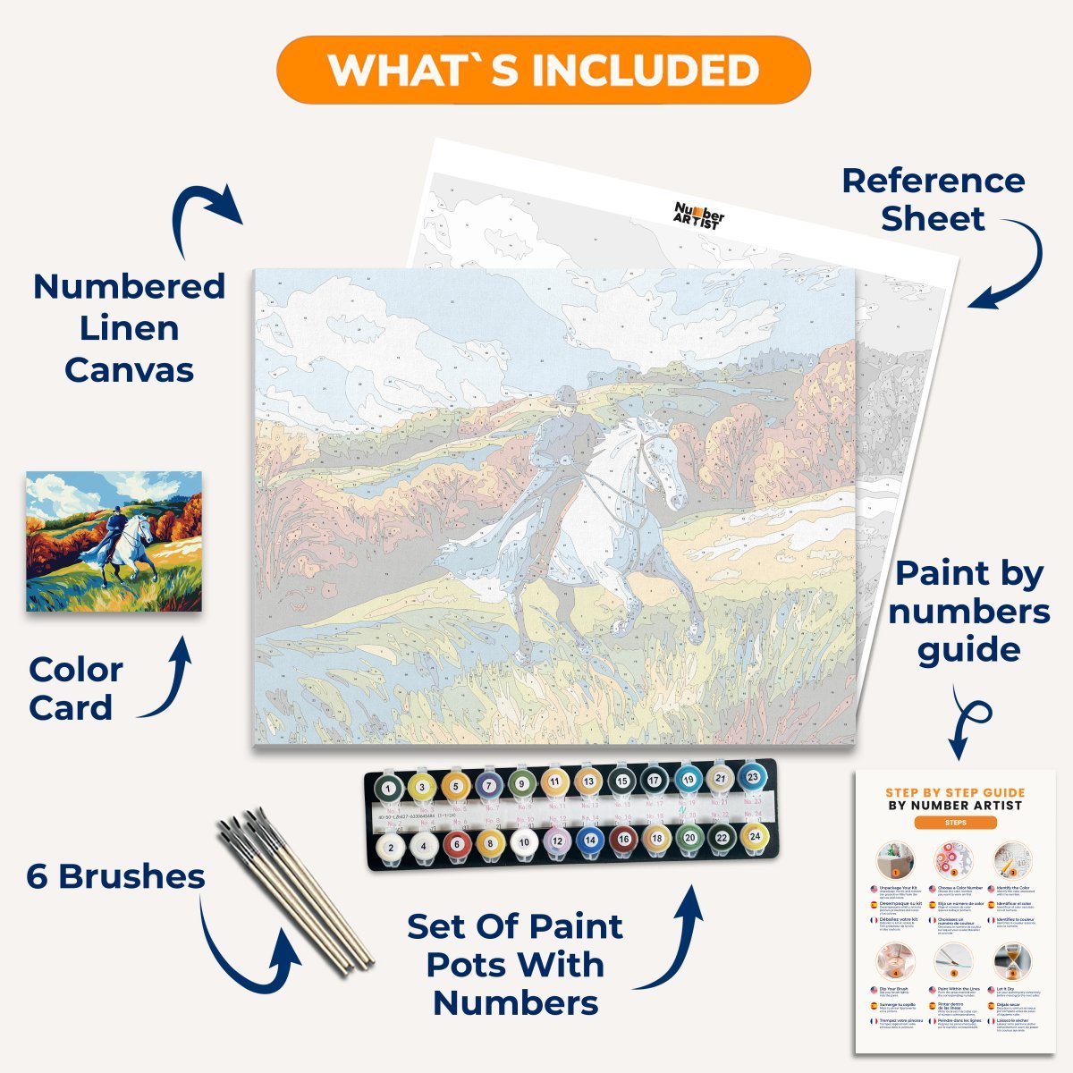 Blue Horseman - Number Artist Diamond Painting Kits