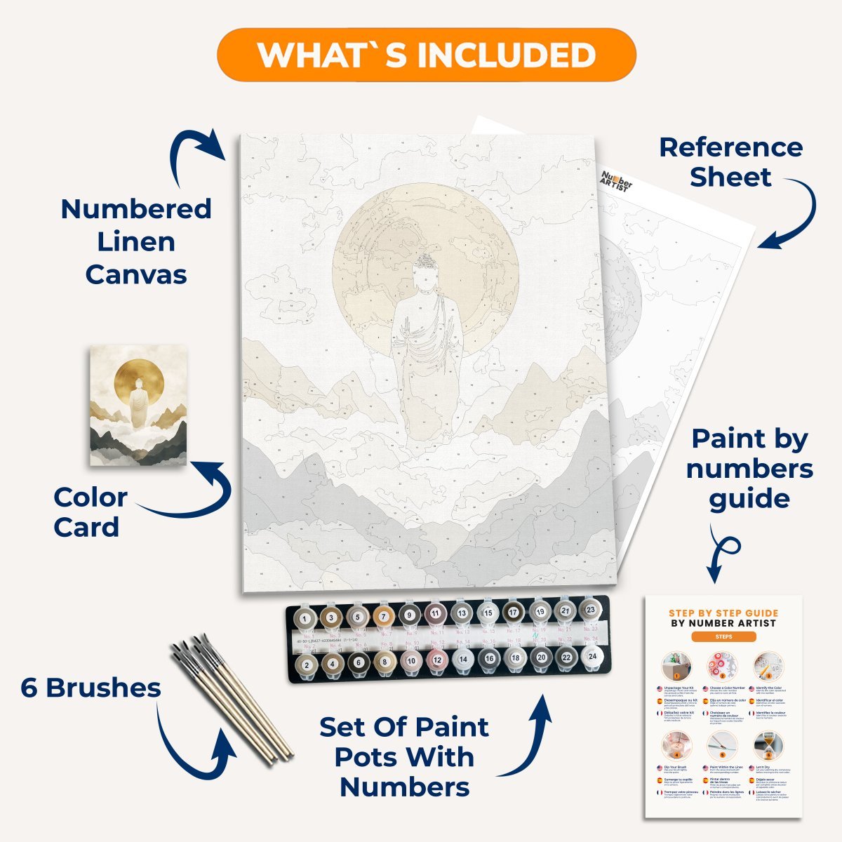 Buddhas Mountains - Number Artist Diamond Painting Kits