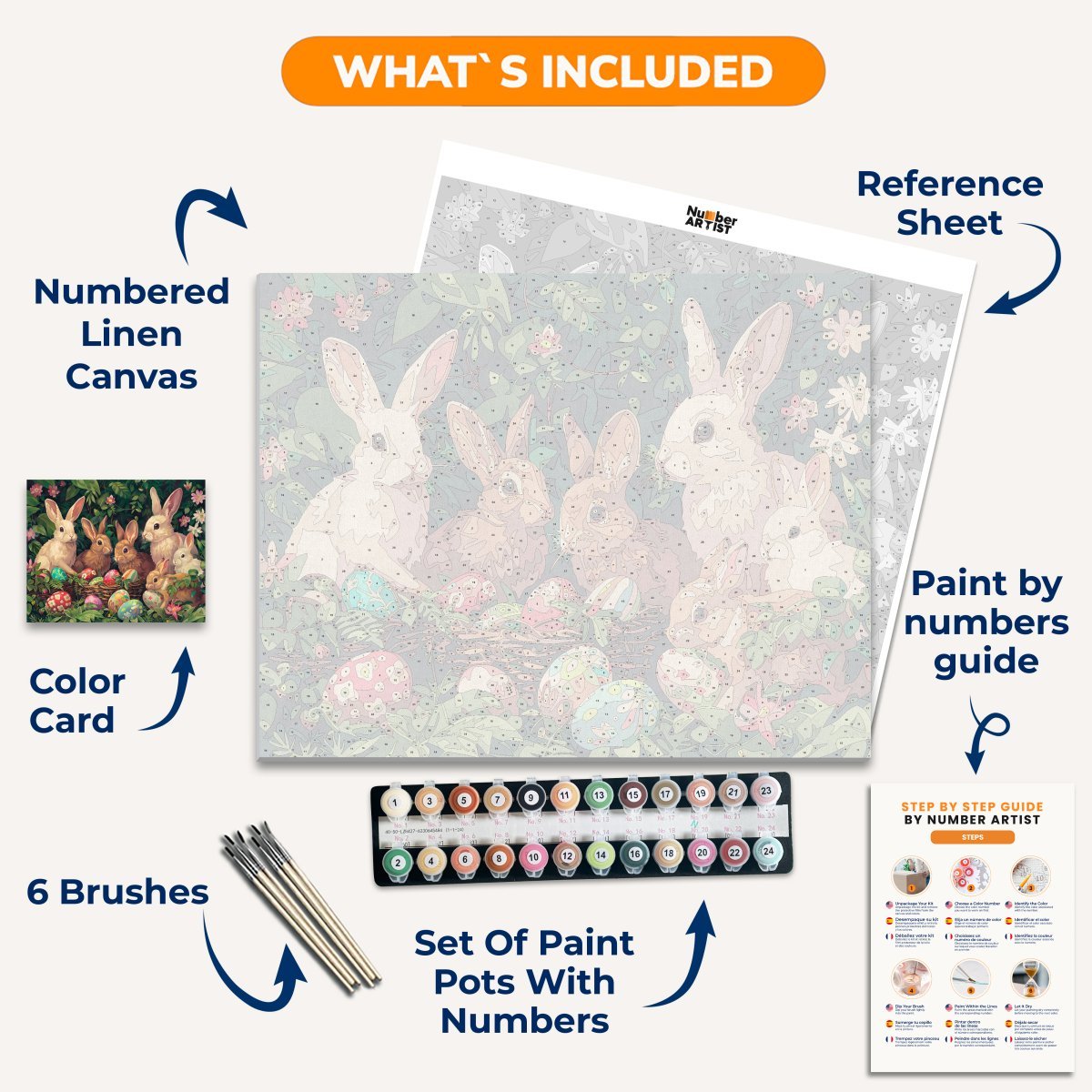 Bunny Family - Number Artist Diamond Painting Kits