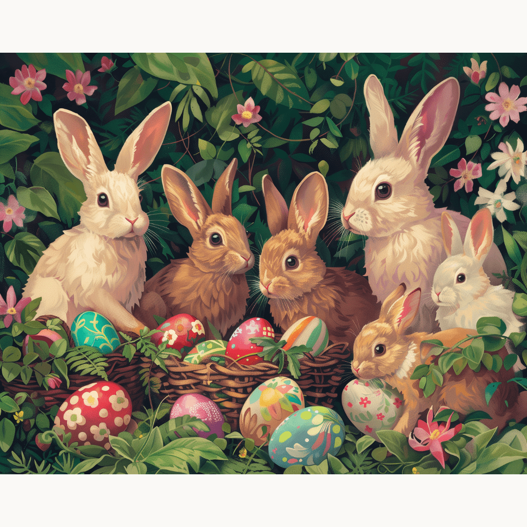 Bunny Family - Number Artist Diamond Painting Kits