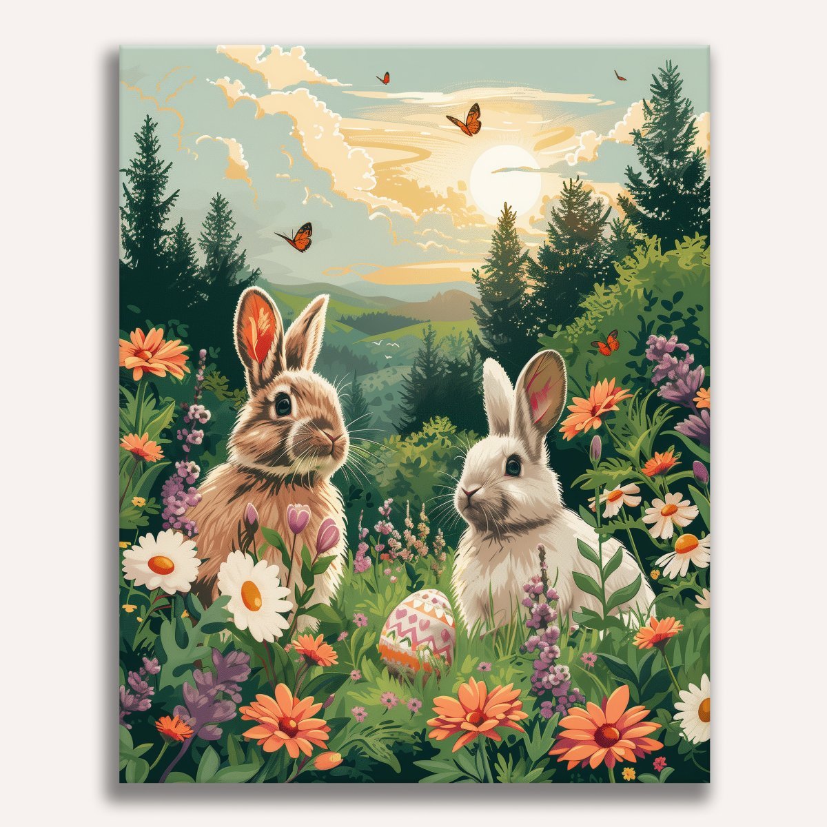 Bunny Landscape - Number Artist Diamond Painting Kits