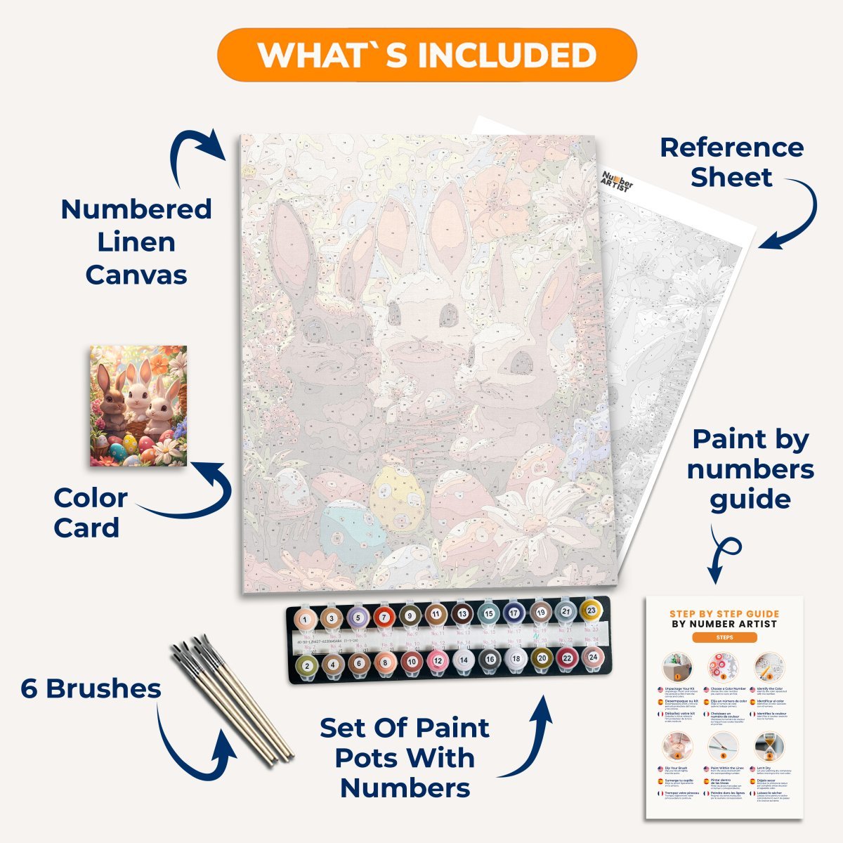 Bunny Trio - Number Artist Diamond Painting Kits