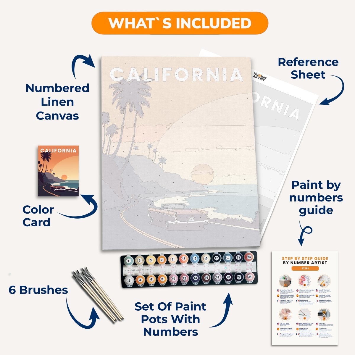 California - Number Artist Diamond Painting Kits