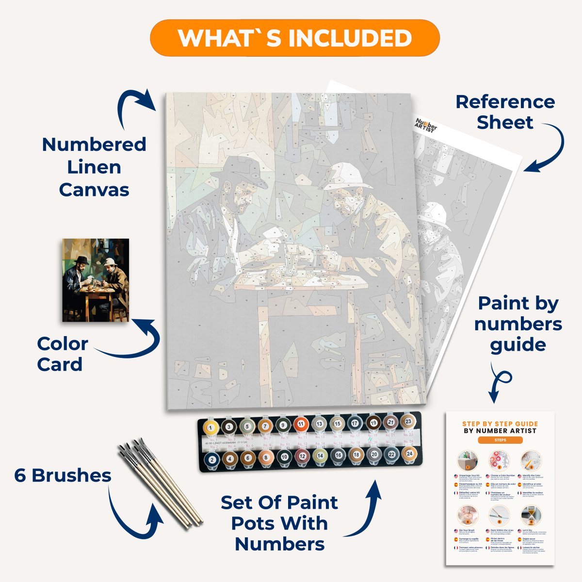 Card Players - Number Artist Paint By Numbers Kits