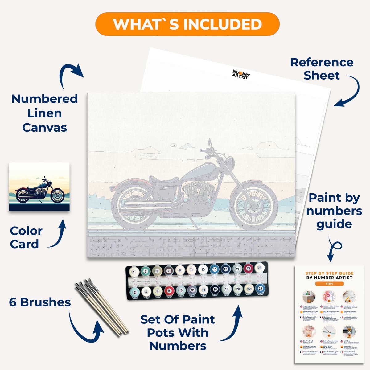 Classic Motorcycle - Number Artist Diamond Painting Kits