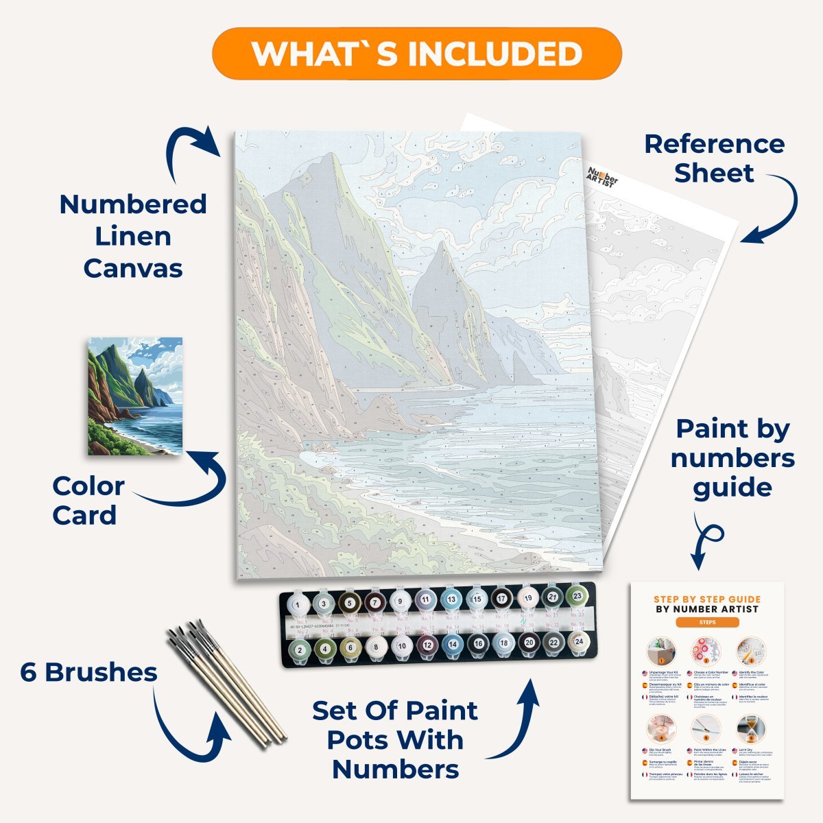 Coastal Mountains - Number Artist Diamond Painting Kits