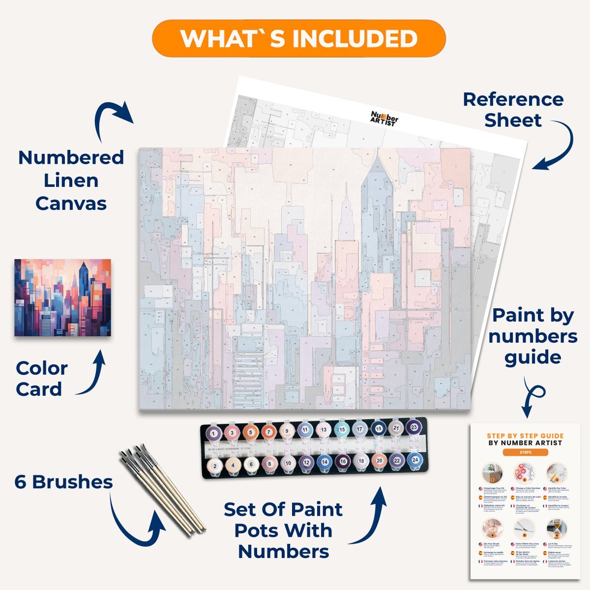 Colorful City - Number Artist Paint By Numbers Kits