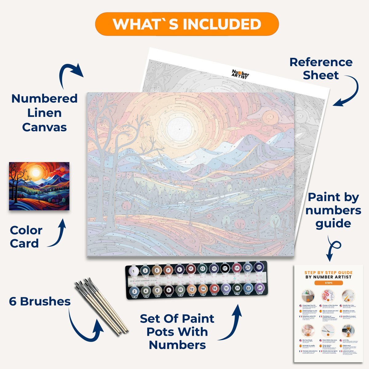 Colorful Hills - Number Artist Diamond Painting Kits