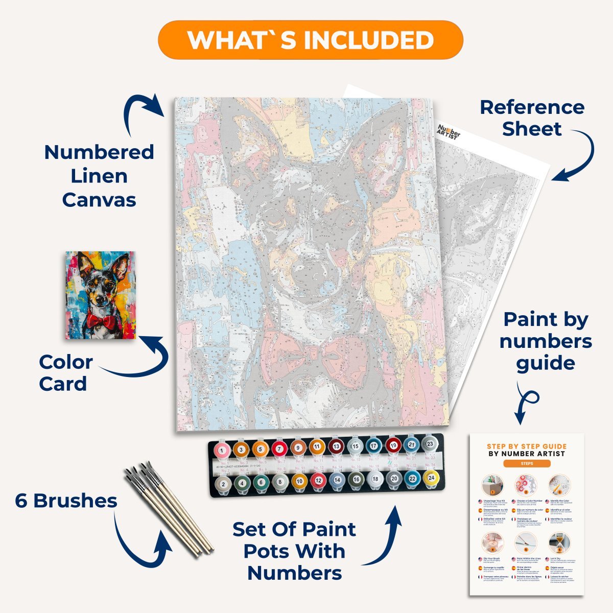 Colorful Kelpie - Number Artist Diamond Painting Kits