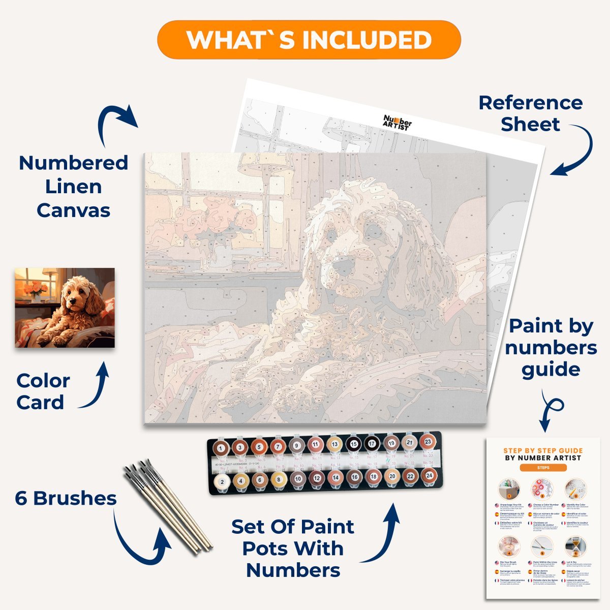 Couch Cockapoo - Number Artist Diamond Painting Kits