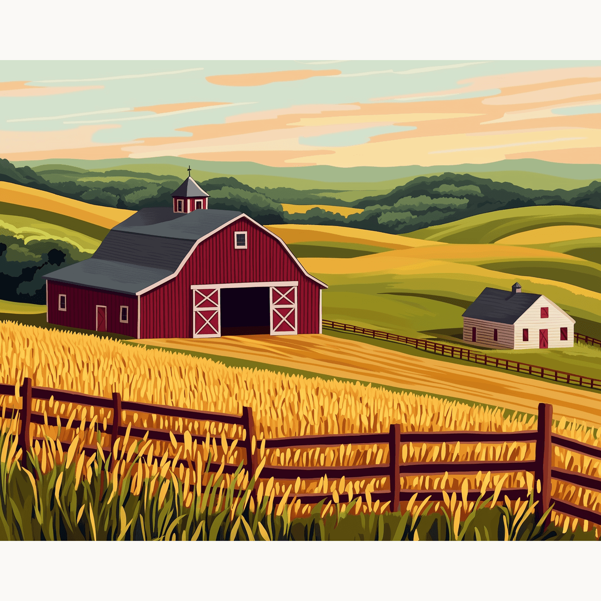 Country Fields - Number Artist Paint by Numbers Kits