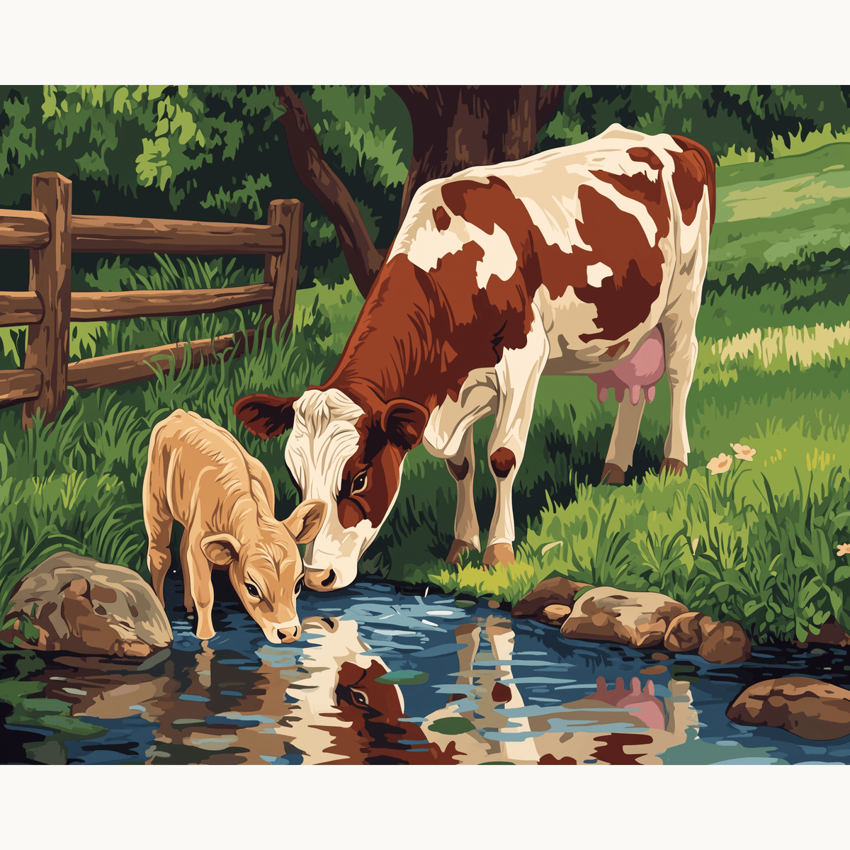 Cow and her Calf - Number Artist Paint by Numbers Kits