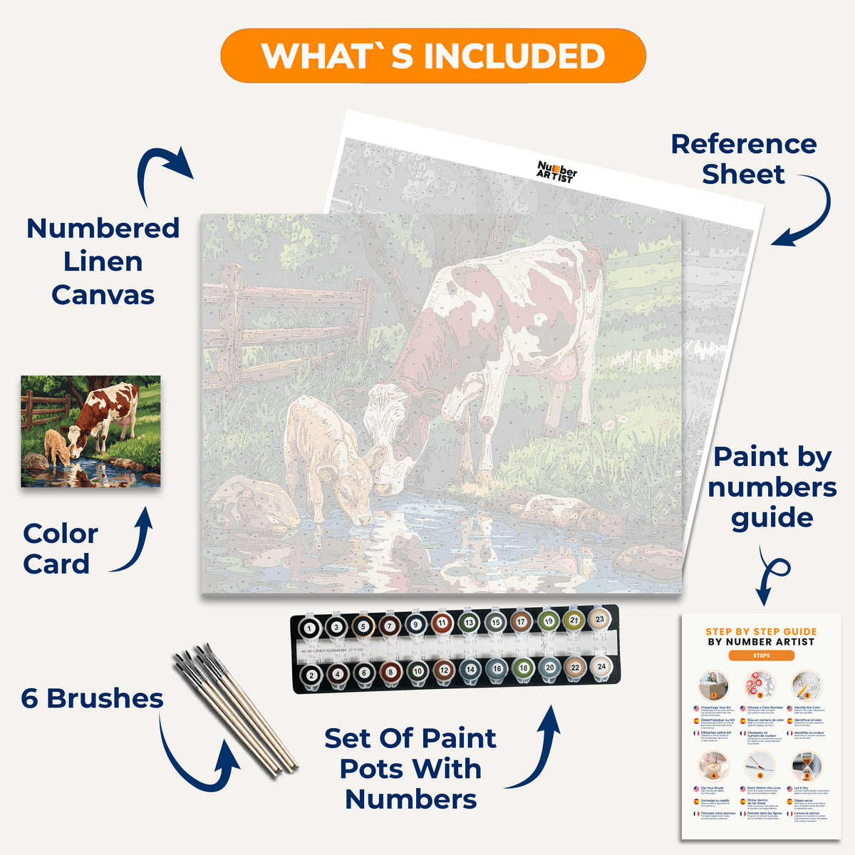 Cow and her Calf - Number Artist Paint by Numbers Kits
