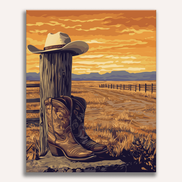 Cowboy Boots Paint by Numbers Kit