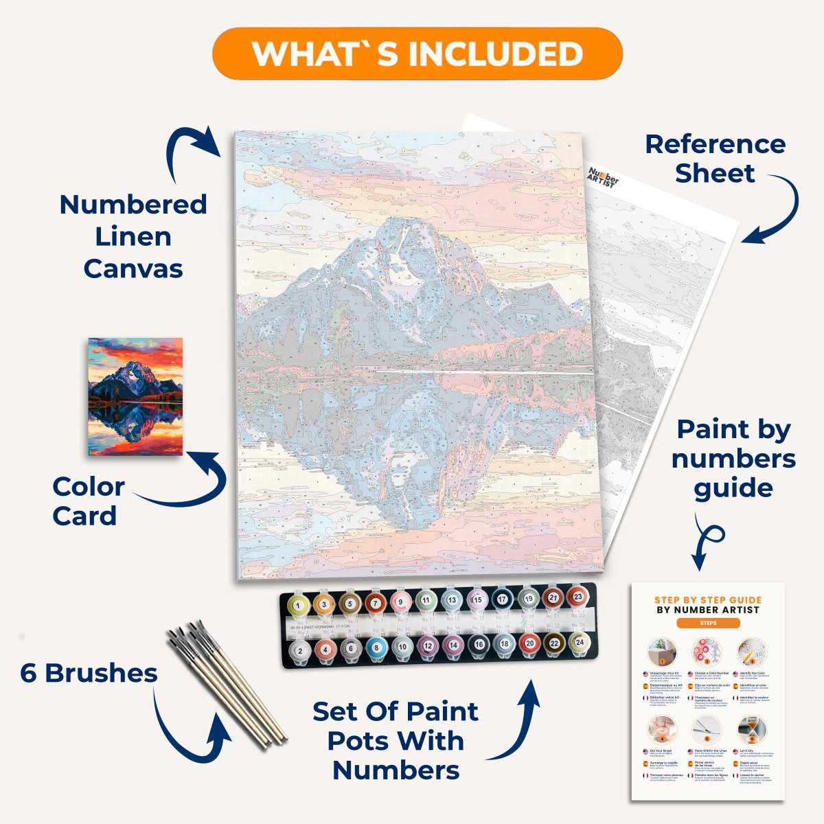 Crimson Sky Peak - Number Artist Diamond Painting Kits