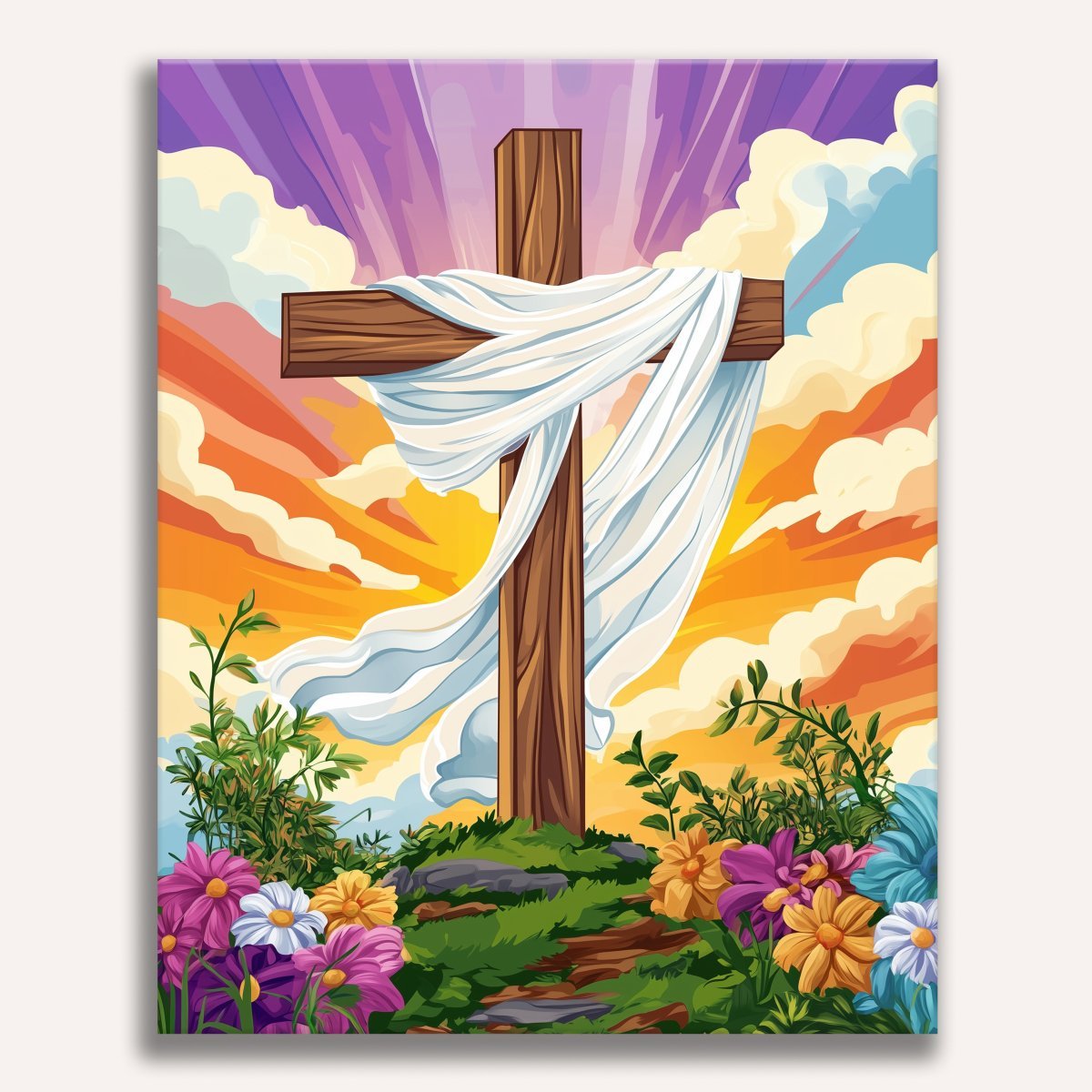 Cross Sunset - Number Artist Diamond Painting Kits