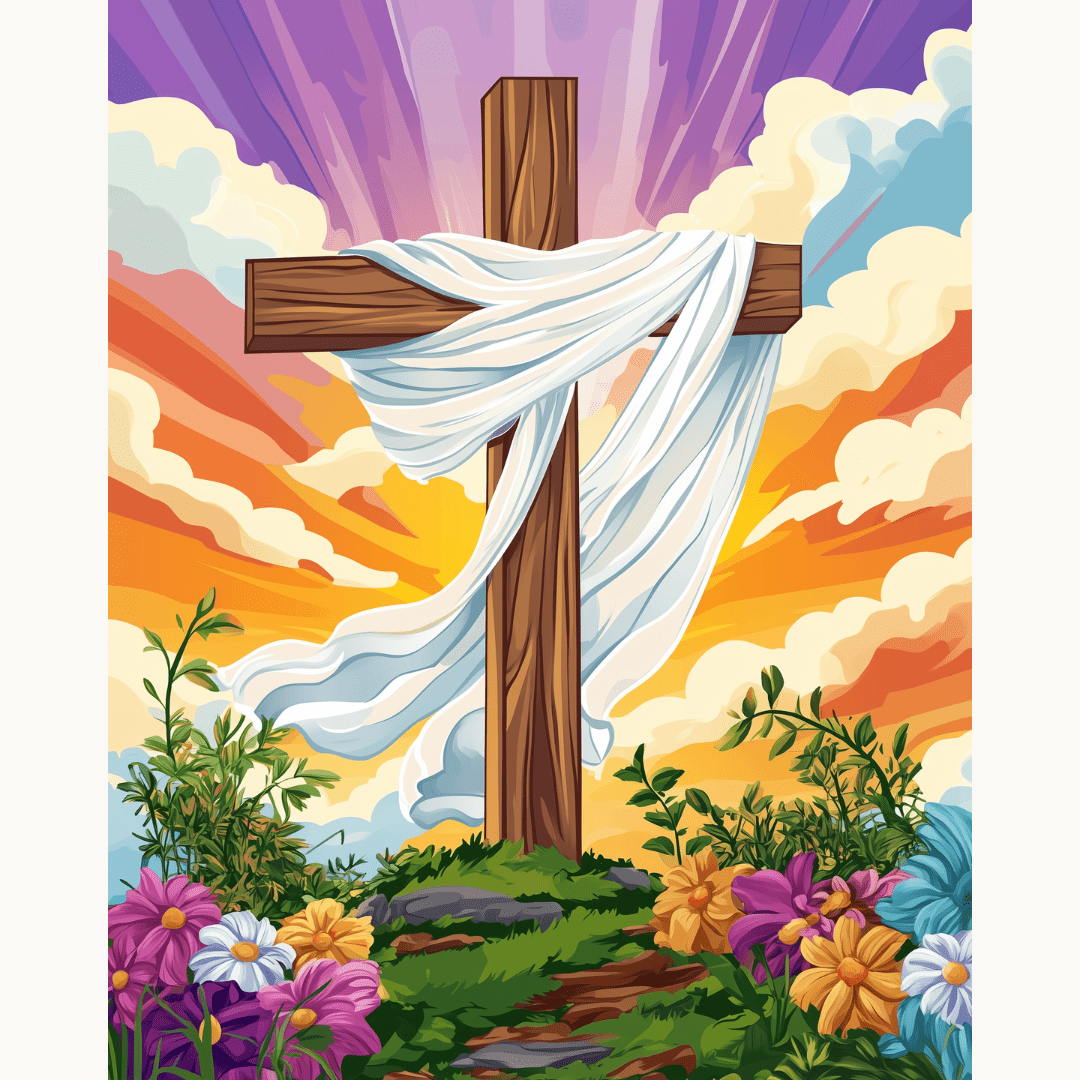 Cross Sunset - Number Artist Diamond Painting Kits