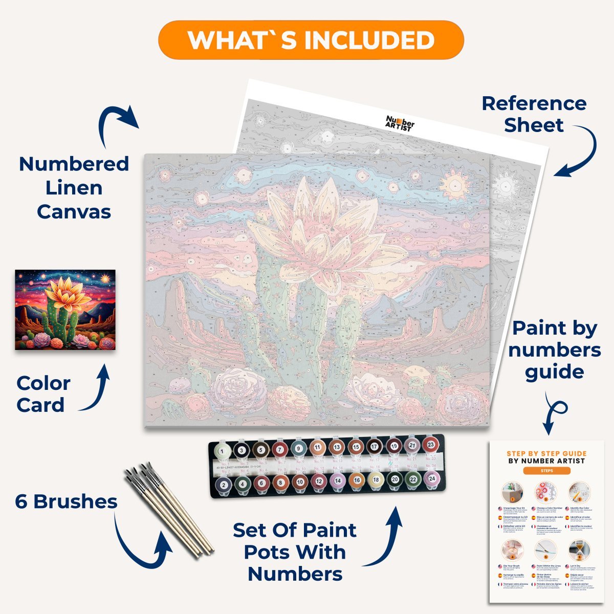 Desert Bloom - Number Artist Diamond Painting Kits