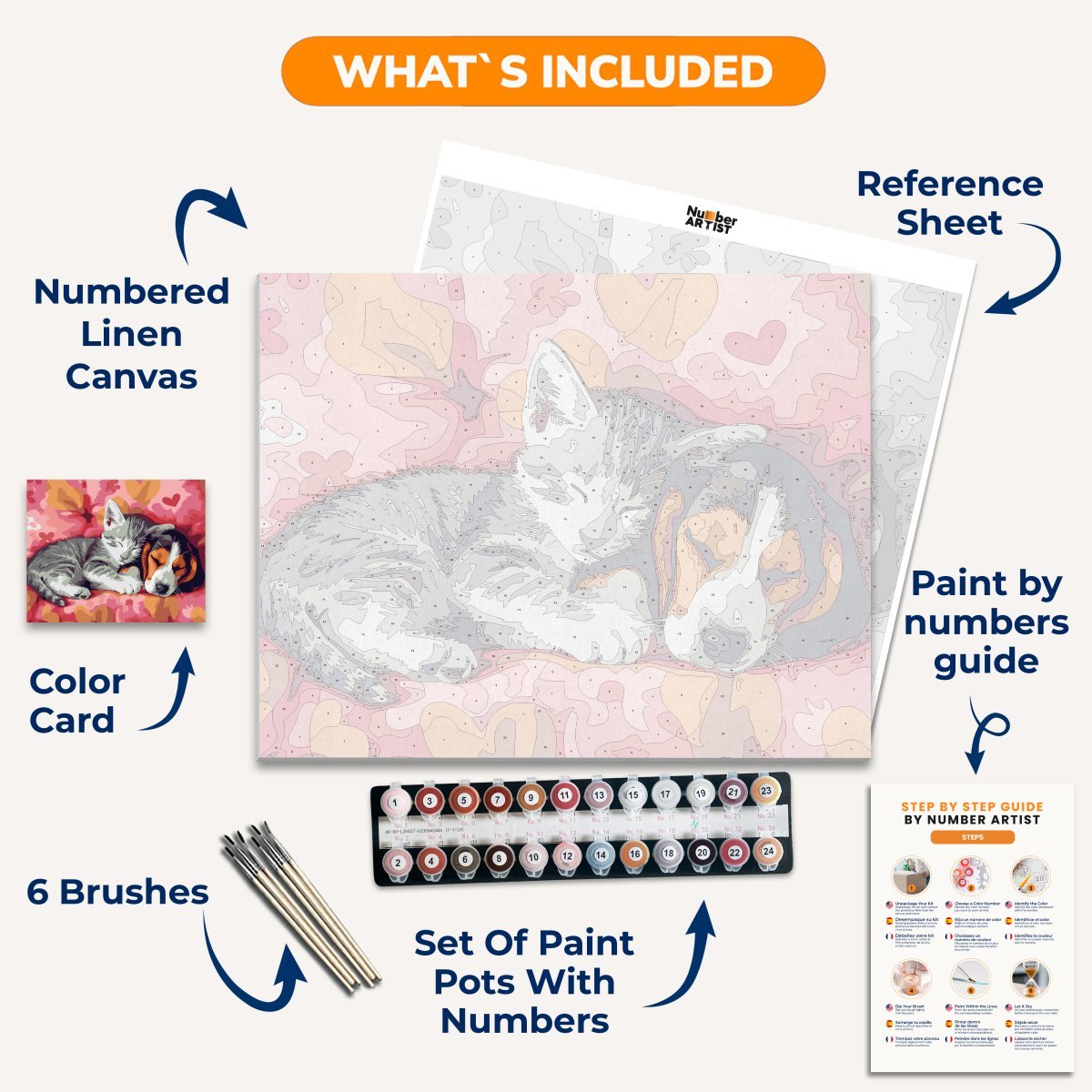 Dog and Cat - Number Artist Diamond Painting Kits