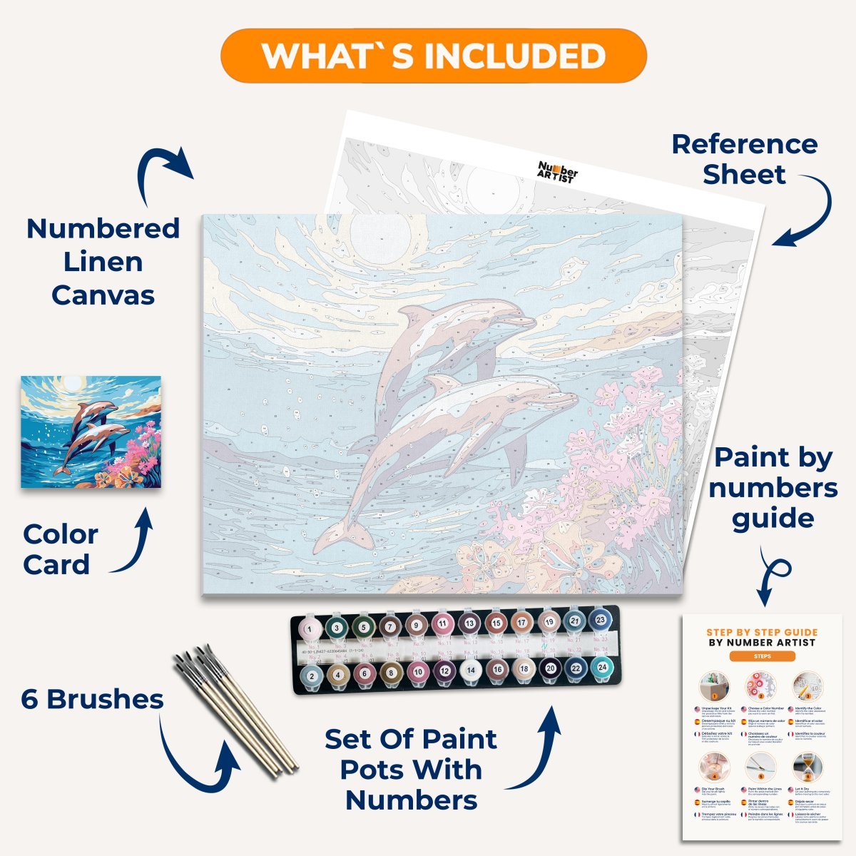 Dolphin Dance - Number Artist Diamond Painting Kits