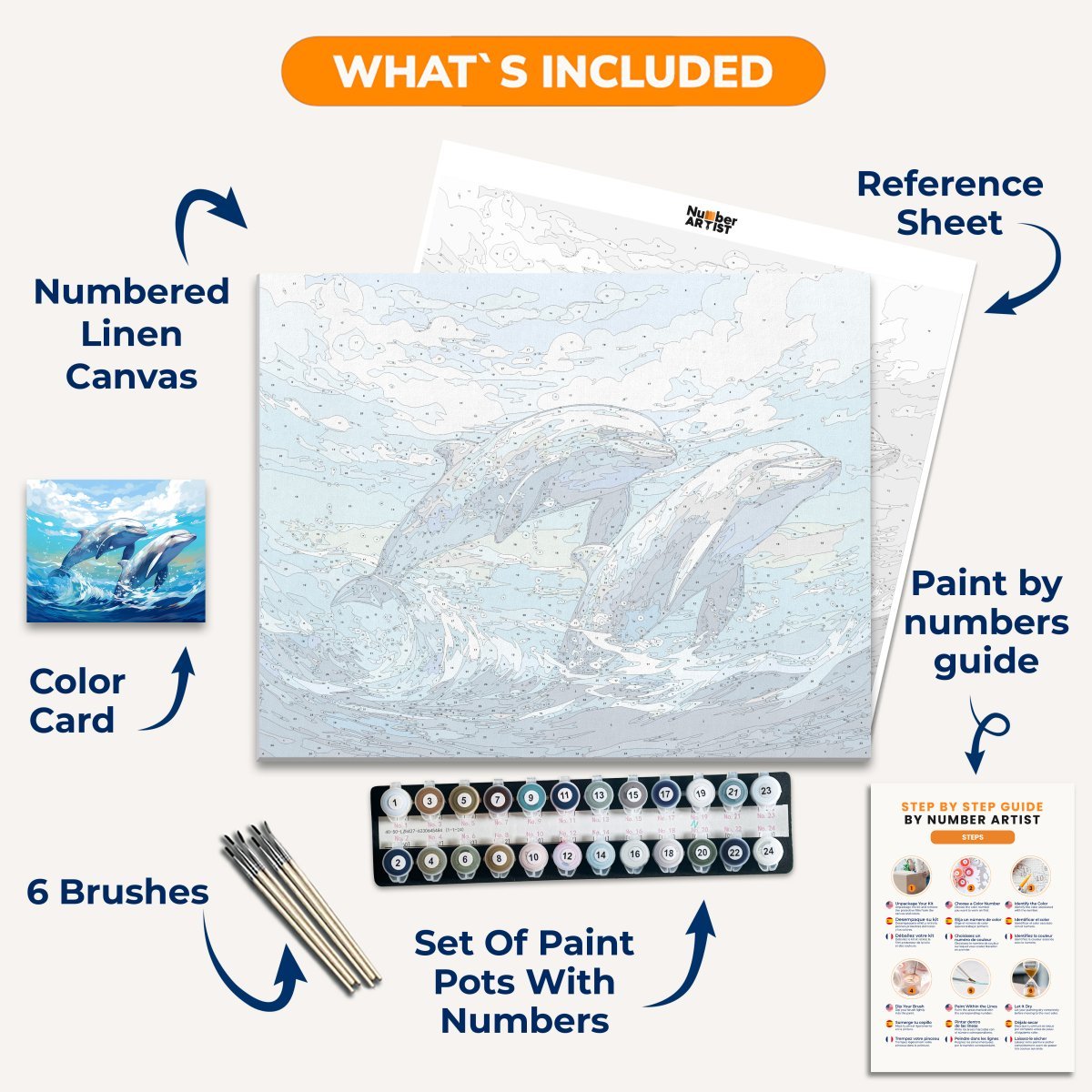 Dolphin Duo - Number Artist Diamond Painting Kits