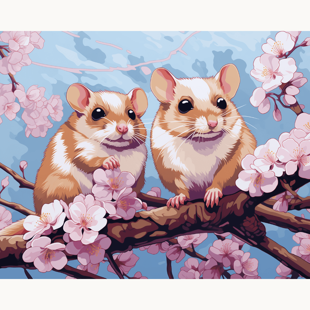 Dormice Couple - Number Artist Diamond Painting Kits