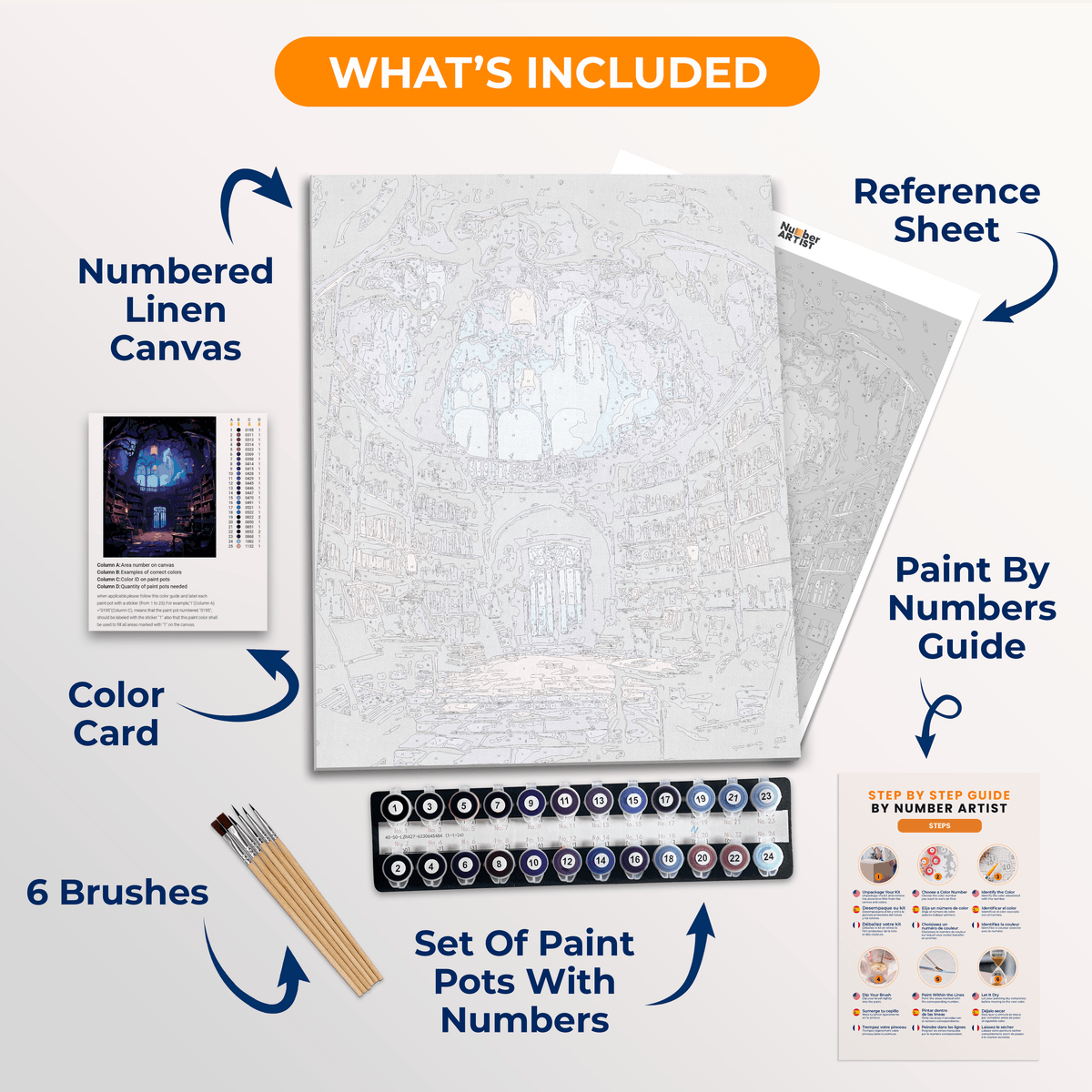 Haunted Library - Number Artist Paint by Numbers Kits