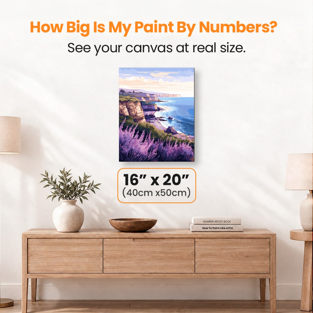 A serene landscape poster featuring a coastal scene with cliffs and rocky shoreline.