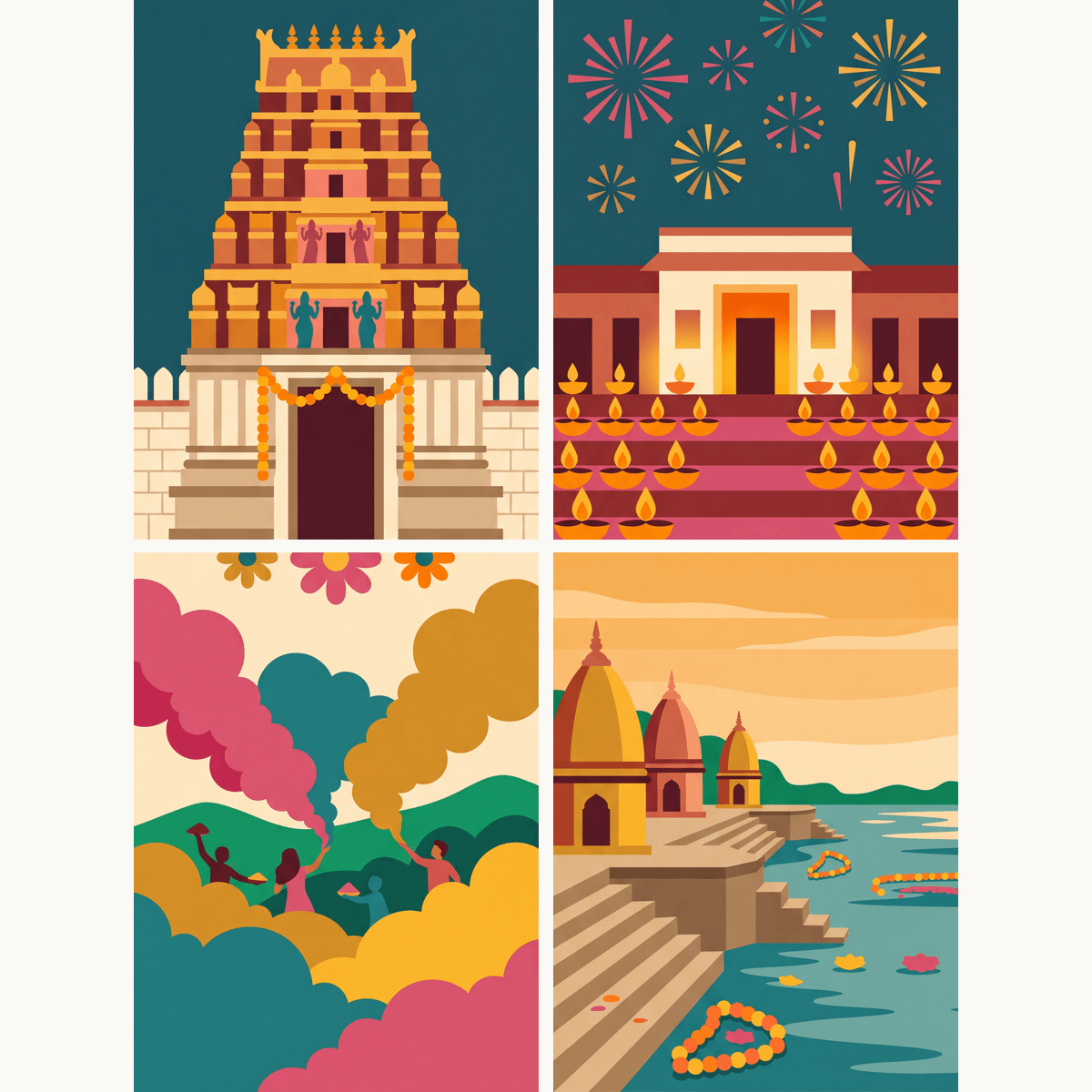 Temples of India - Number Artist Paint by Numbers Kits