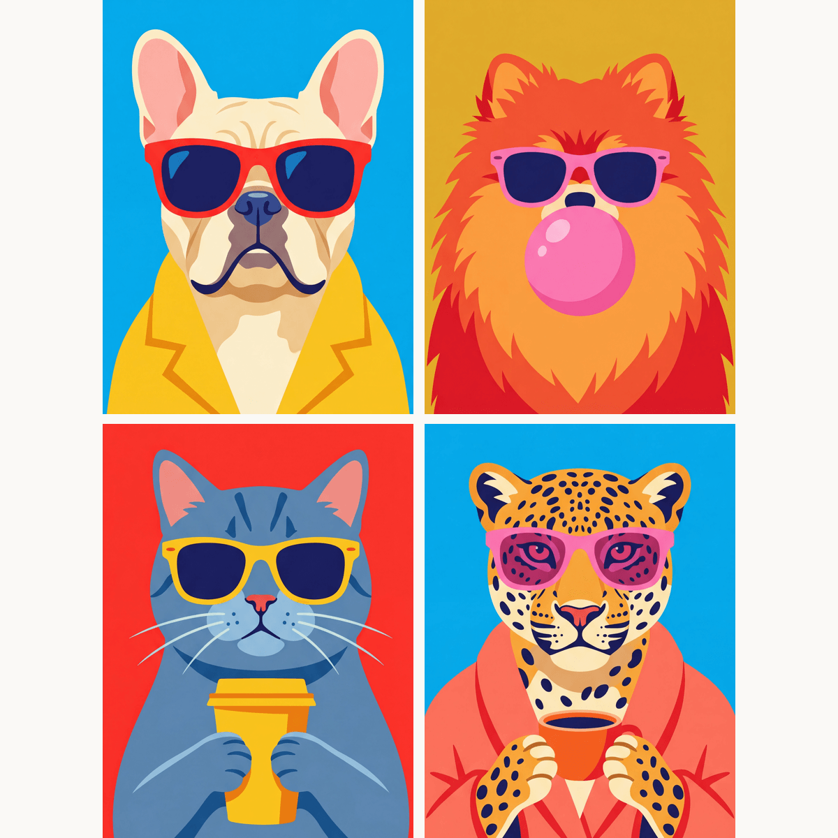 Pop Art Animals - Number Artist Paint by Numbers Kits