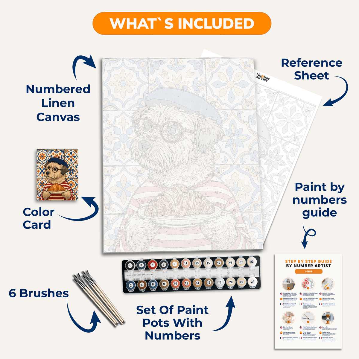 French Terrier - Number Artist Paint by Numbers Kits