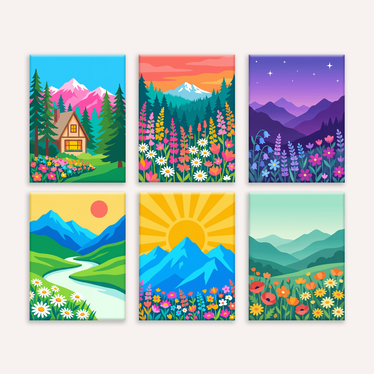 Mountain Wildflowers - Number Artist Paint by Numbers Kits