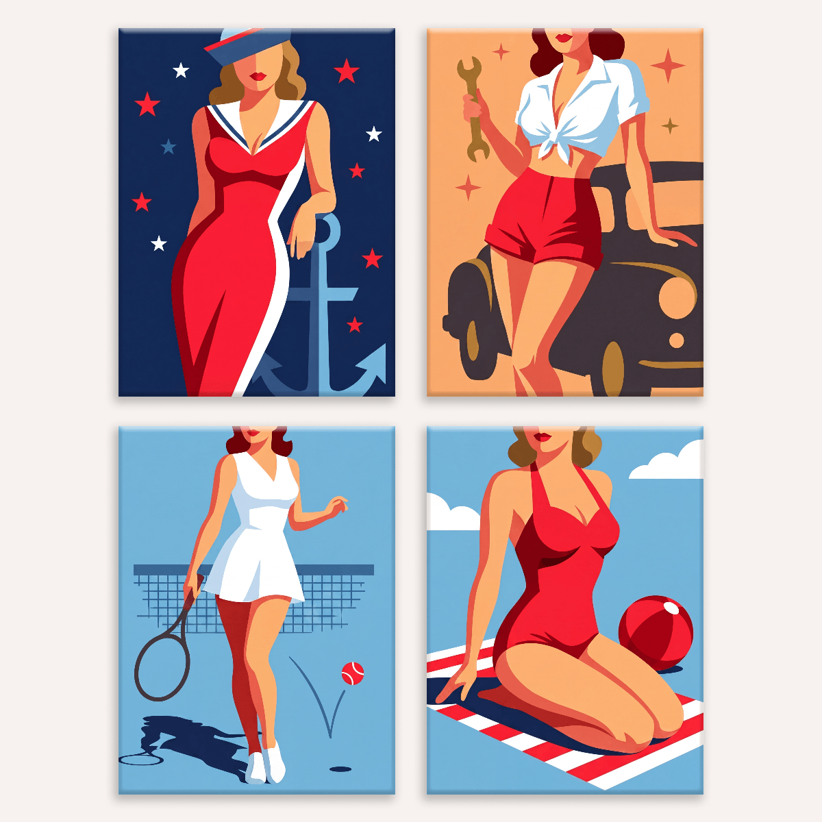 Retro Summer - Number Artist Paint by Numbers Kits