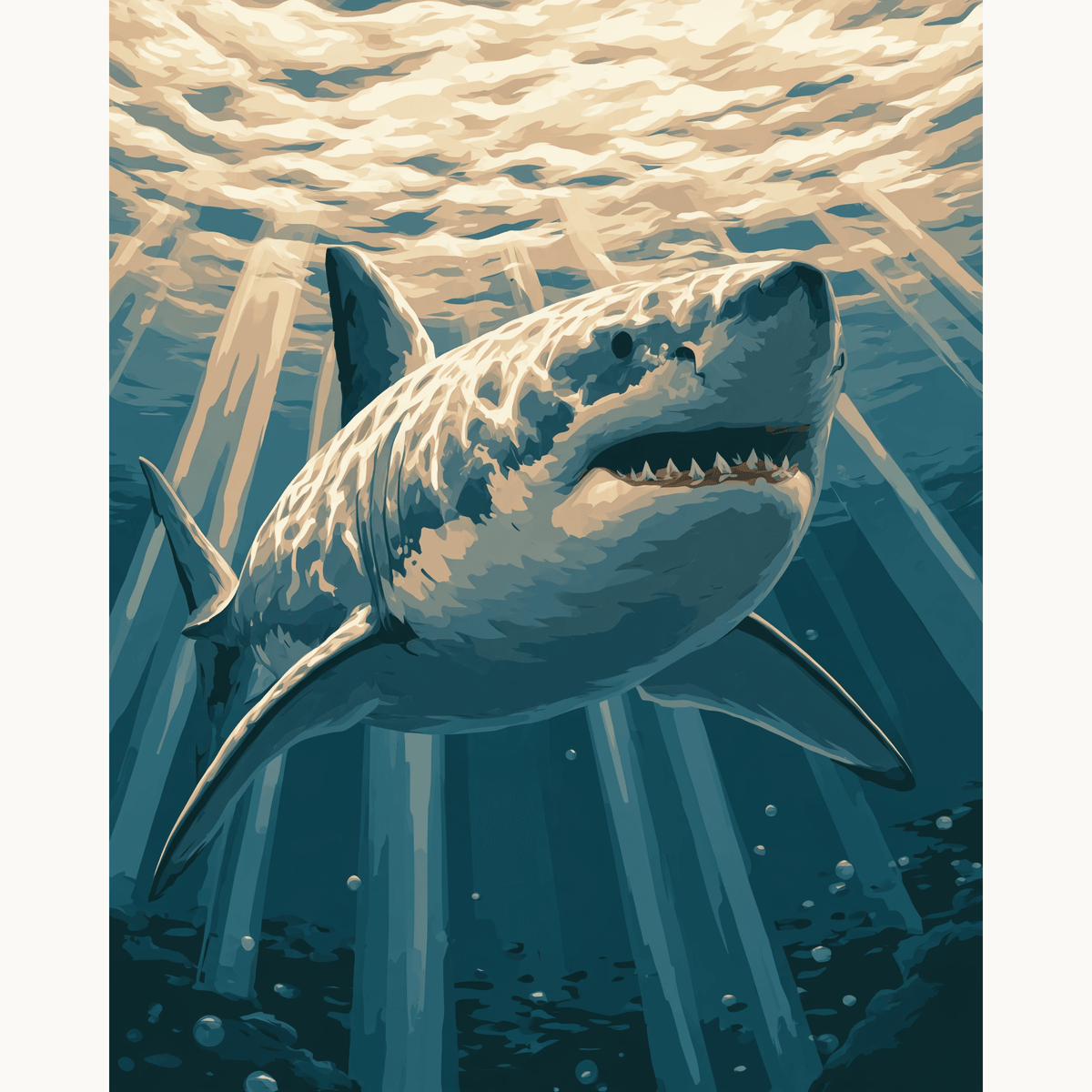Lurking Great White - Number Artist Paint by Numbers Kits