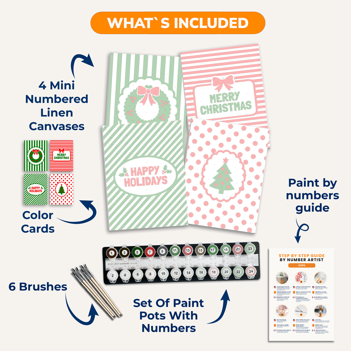 Happy Holidays - Number Artist Paint by Numbers Kits