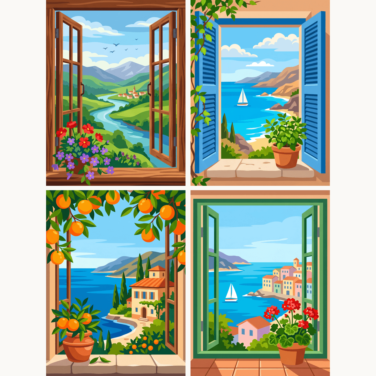 Window Views Vol. 1 - Number Artist Paint by Numbers Kits