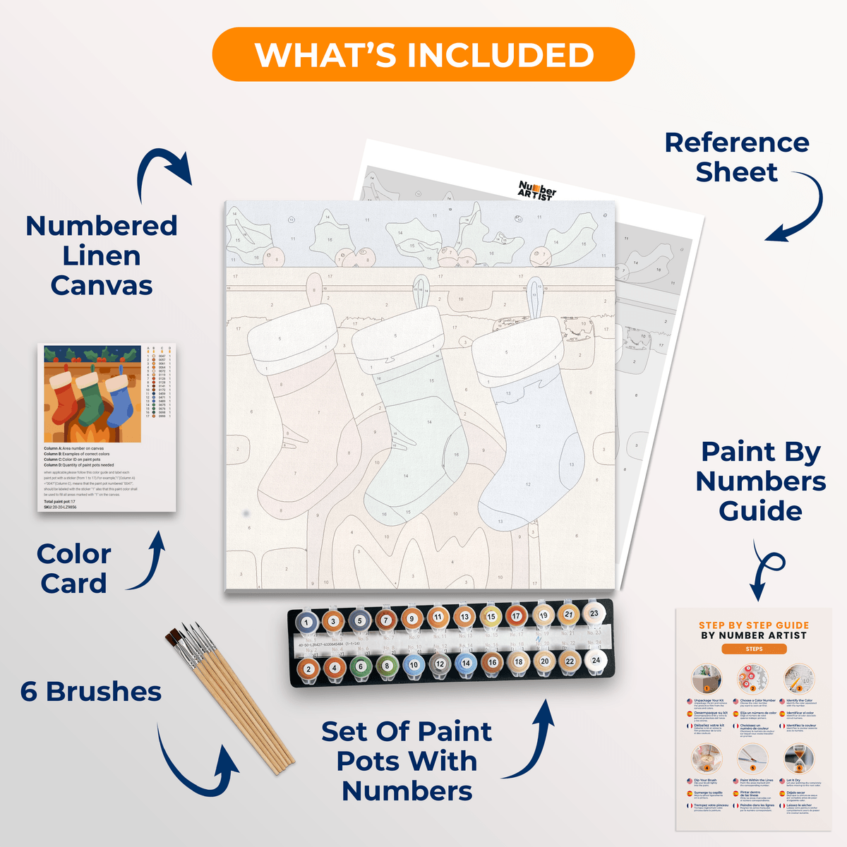Christmas Stockings - Number Artist Paint by Numbers Kits