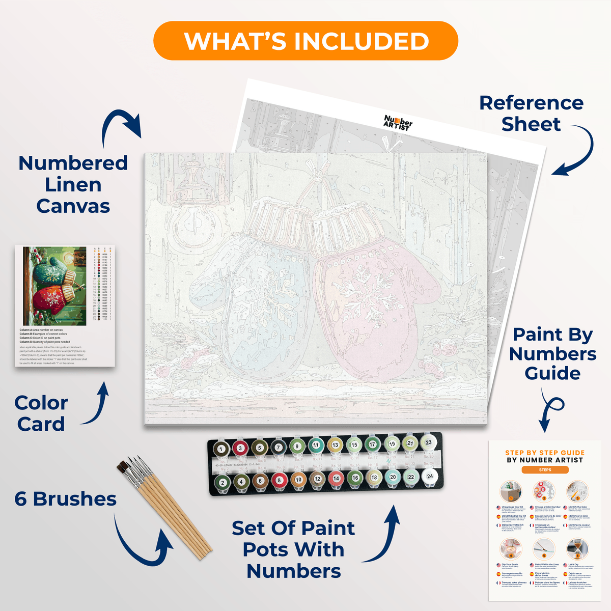 Two Mittens - Number Artist Paint by Numbers Kits