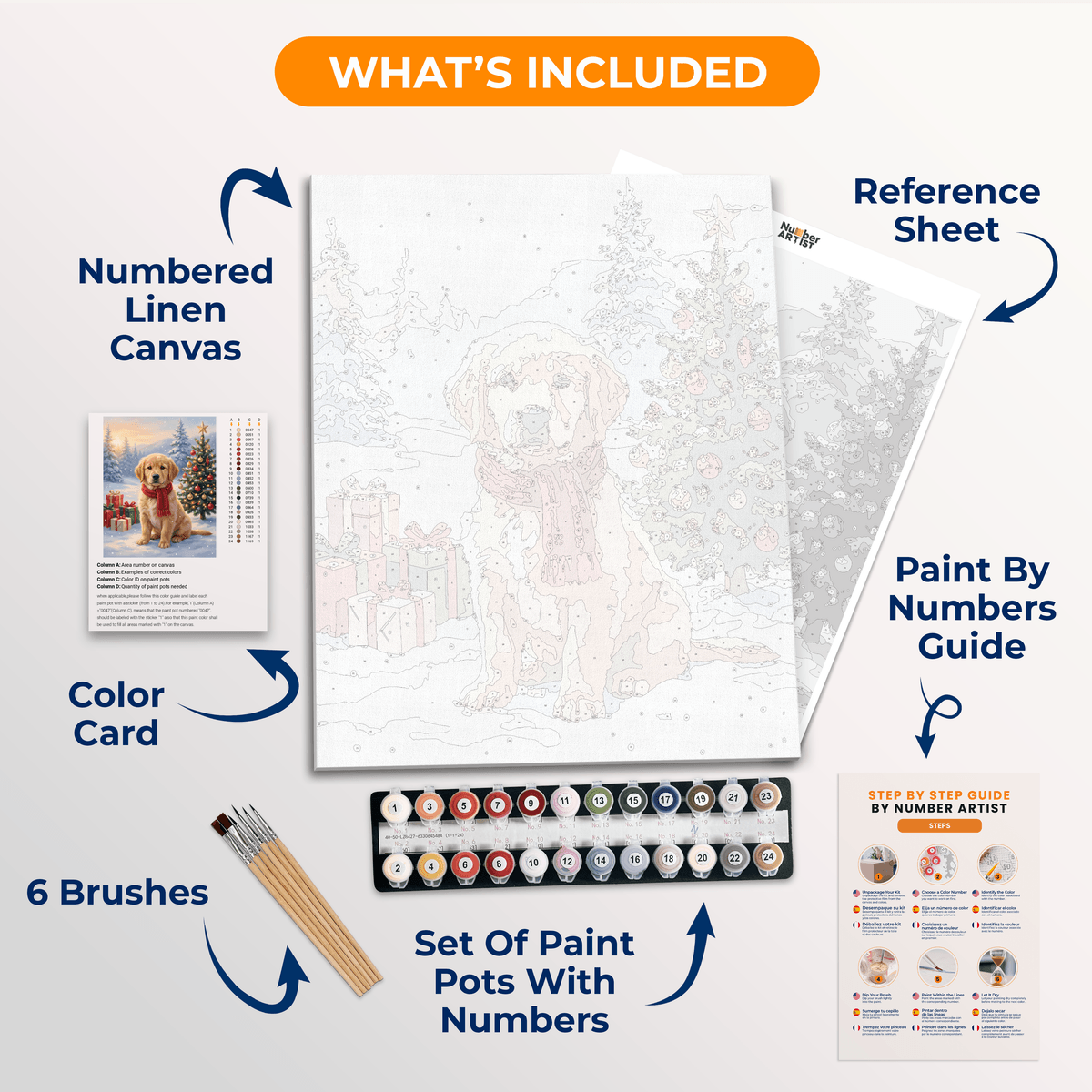 Puppy First Christmas - Number Artist Paint by Numbers Kits