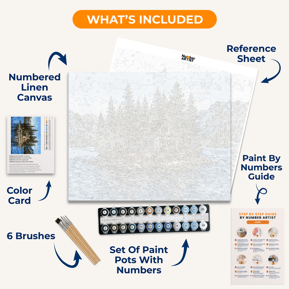 Island Cottage Escape - Number Artist Paint by Numbers Kits