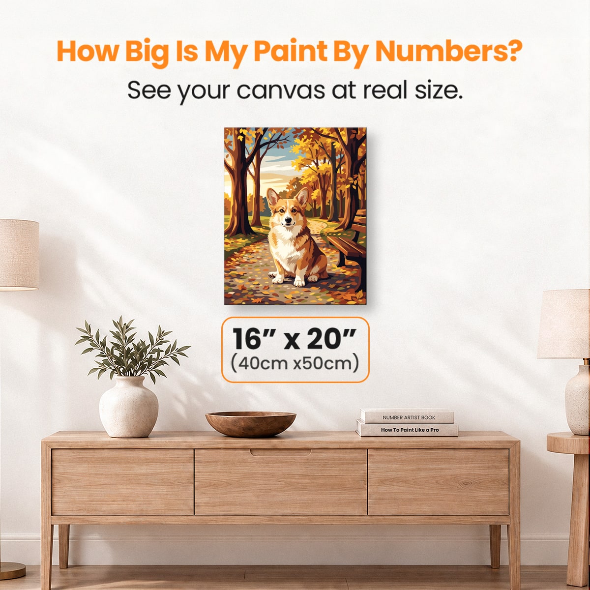 Golden Leaf Corgi - Number Artist Paint by Numbers Kits