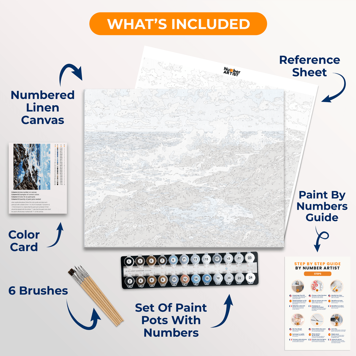 Crashing Waves - Number Artist Paint by Numbers Kits