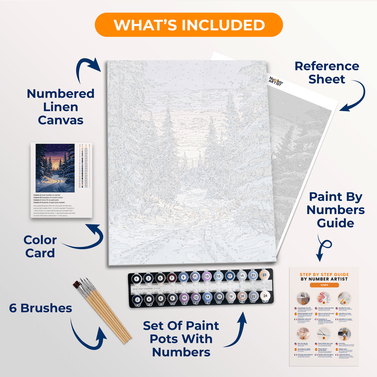 Snowy Road - Number Artist Paint by Numbers Kits