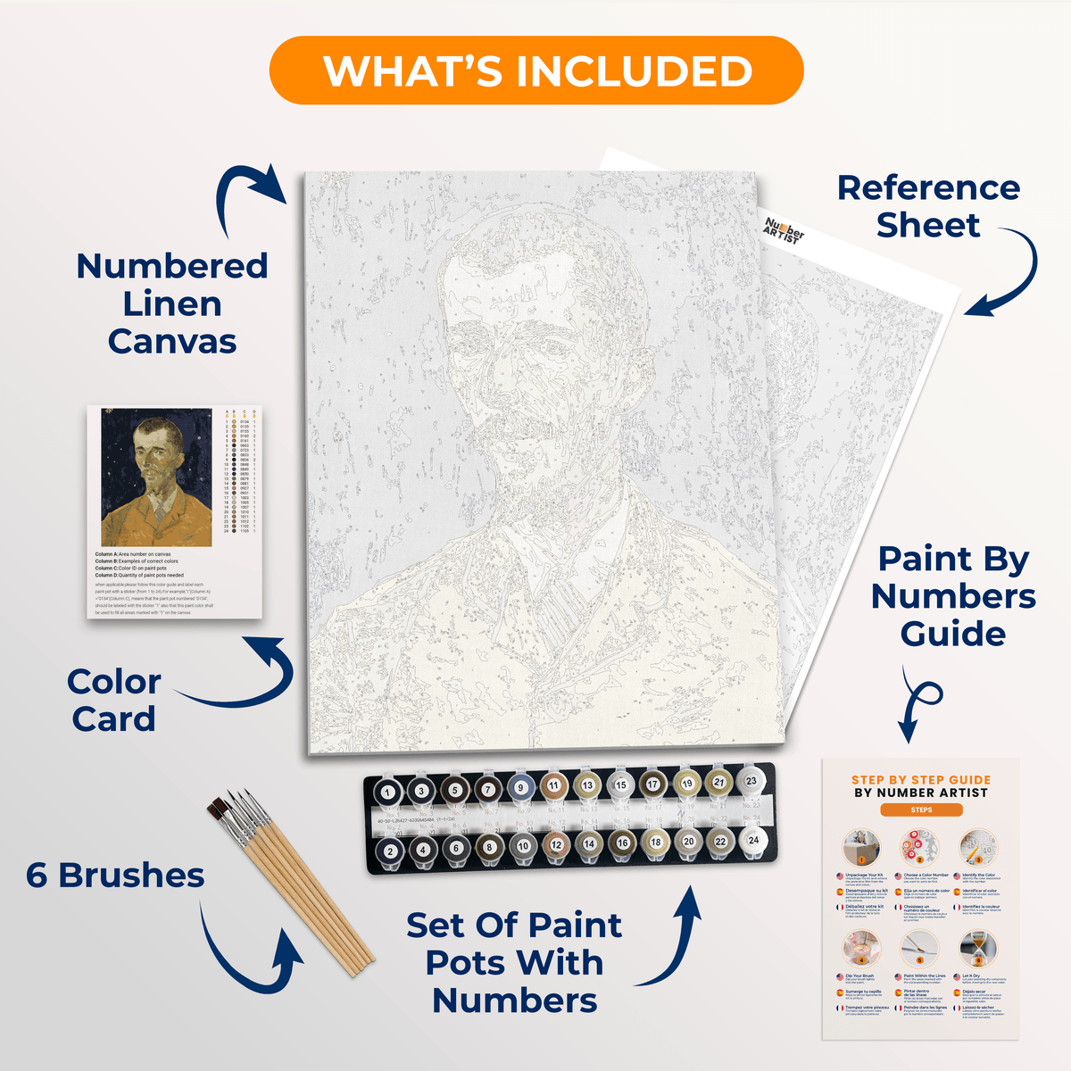 Portrait of Eugène Boch by Vincent Van Gogh - Number Artist Paint by Numbers Kits