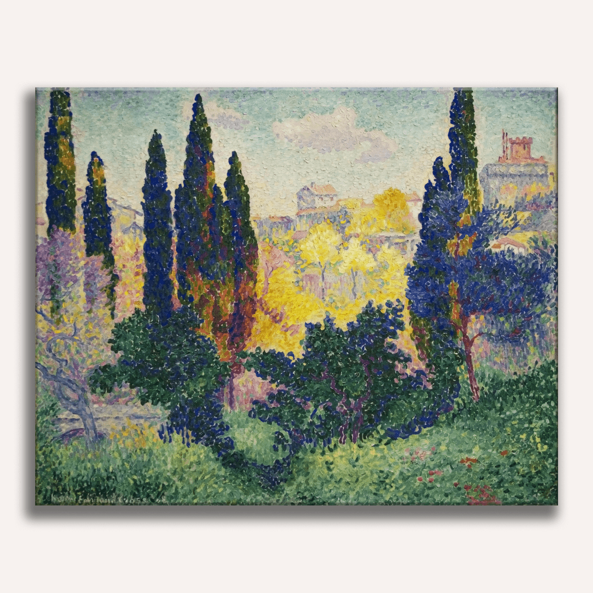 The Cypresses at Cagnes by Henri-Edmond Cross - Number Artist Paint by Numbers Kits
