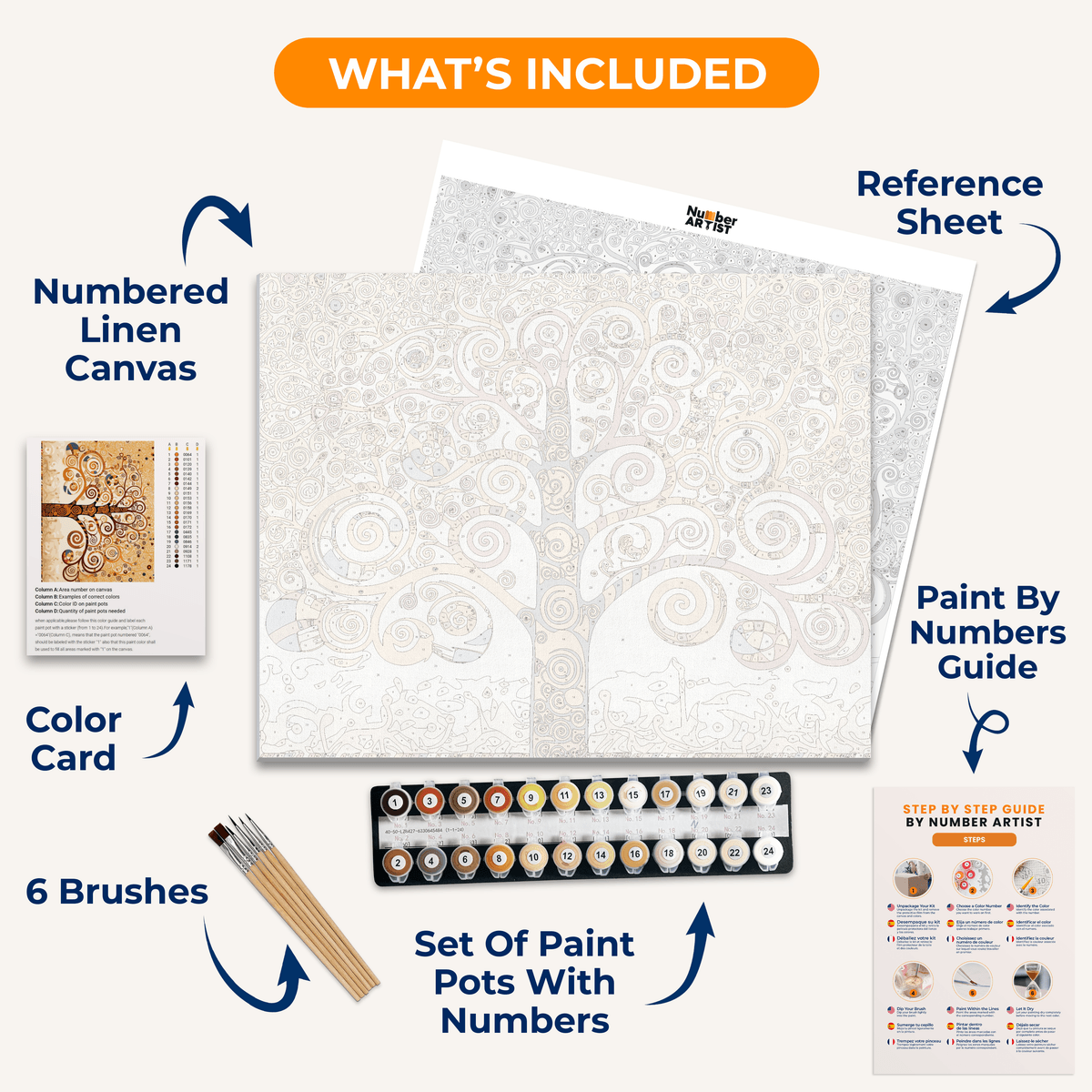 Golden Tree of Life - Number Artist Paint by Numbers Kits
